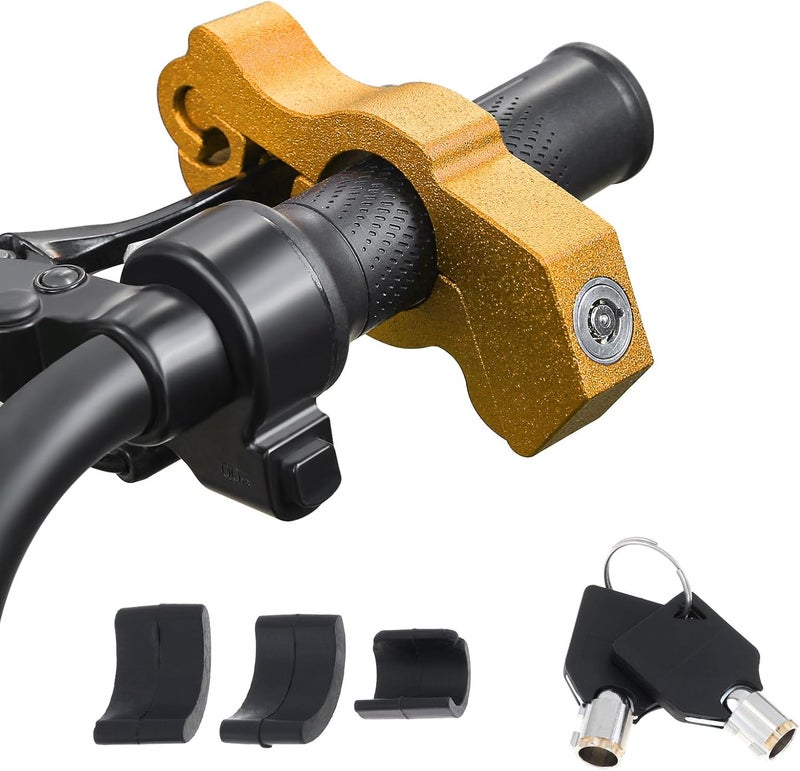 Windance 2Pack Heavy Duty Motorcycle Anti Theft Handlebar Throttle Security Lock Front Brake Lever Lock on Dirt Bike Moped Scooter ATV (Yellow) - Image 4